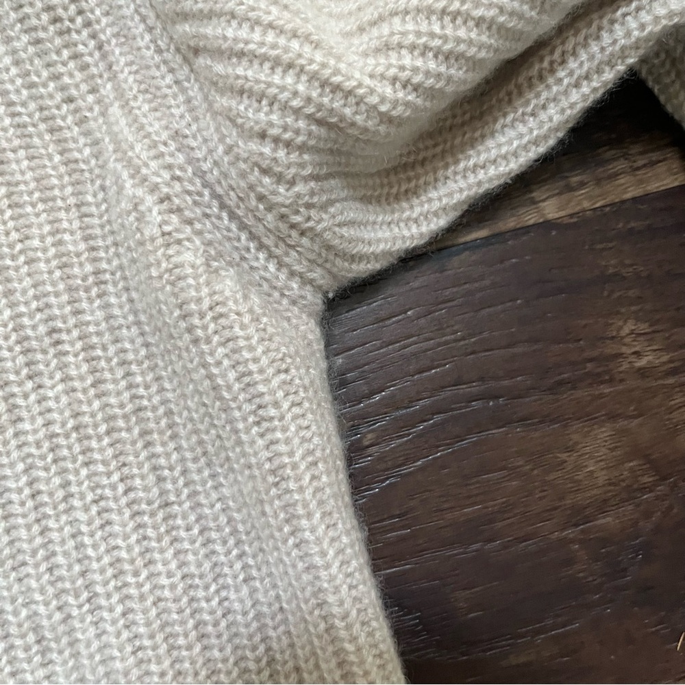Jenni Kayne 100% cashmere Cocoon super soft tan ribbed cardigan sweater size 1X - Picture 7 of 11